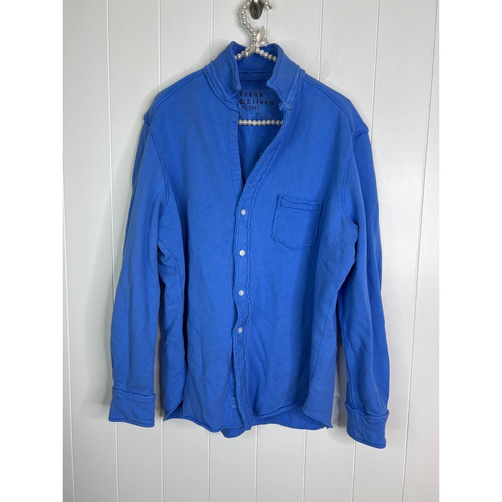 Eileen Button Up Sweatshirt Triple Fleece in Color Wave Size XL - Picture 2 of 8